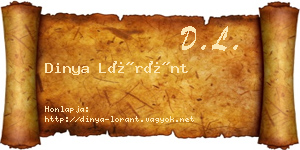 Dinya Lóránt névjegykártya