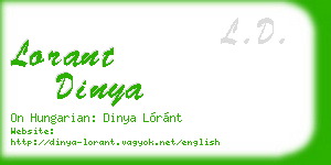 lorant dinya business card