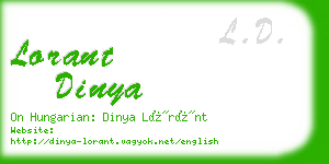 lorant dinya business card